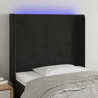 Testiera a LED nero 93x16x118/128 cm in Vellutocod mxl 97879