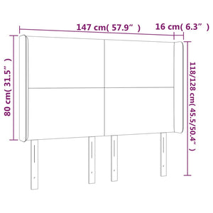 Testiera a LED Grigio Scuro 147x16x118/128cm in Velluto cod mxl 48552