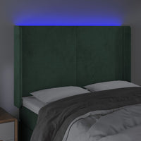 Testiera a LED Verde Scuro 147x16x118/128 cm in Velluto cod mxl 48405