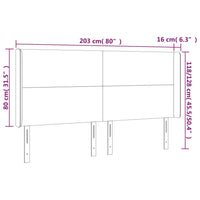 Testiera a LED Nera 203x16x118/128 cm in Velluto cod mxl 51157