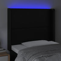 Testiera a LED nero 93x16x118/128 cm in Similpelle cod mxl 49667