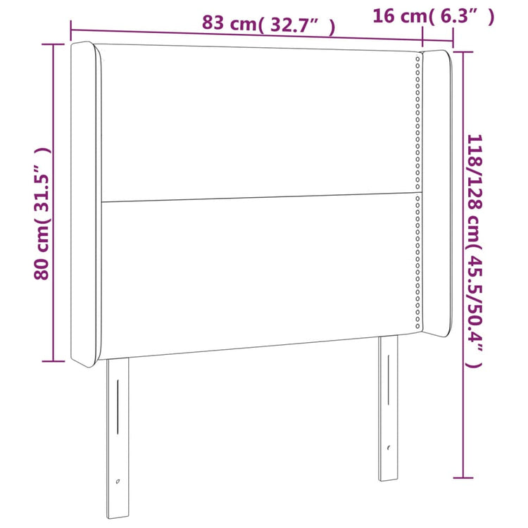 Testiera a LED Tortora 83x16x118/128 cm in Tessuto cod mxl 47330