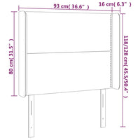 Testiera a LED tortora 93x16x118/128 cm in Tessuto