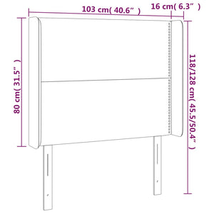 Testiera a LED Marrone Scuro 103x16x118/128 cm in Tessuto cod mxl 33375