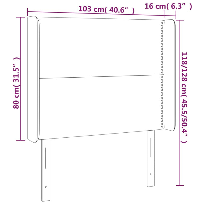 Testiera a LED Marrone Scuro 103x16x118/128 cm in Tessuto cod mxl 33375