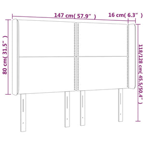 Testiera a LED MarroneScuro147x16x118/128cm inTessuto cod mxl 47456