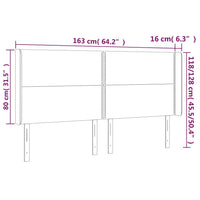 Testiera a LED GrigioScuro 163x16x118/128cm inTessuto cod mxl 49536