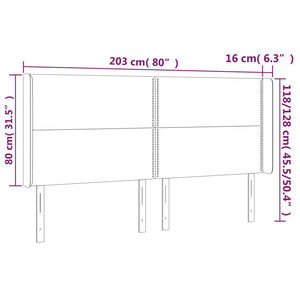 Testiera a LED Marrone Scuro 203x16x118/128 cm in Tessuto cod mxl 33374