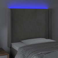 Testiera a LED Grigio Chiaro 83x16x118/128 cm in Velluto 3123938