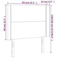 Testiera a LED Grigio Scuro 83x16x118/128 cm in Velluto cod mxl 48248