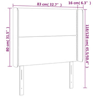 Testiera a LED rosa 83x16x118/128 cm in Velluto cod mxl 50941