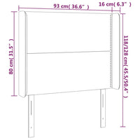 Testiera a LED Grigio Scuro 93x16x118/128 cm in Velluto cod mxl 47802