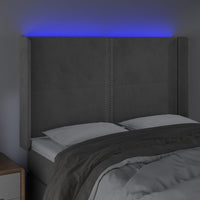 Testiera a LED Grigio Chiaro 147x16x118/128 cm in Velluto cod mxl 49569