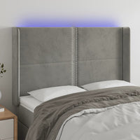 Testiera a LED Grigio Chiaro 147x16x118/128 cm in Velluto cod mxl 49569