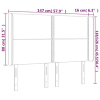 Testiera a LED Blu Scuro 147x16x118/128 cm in Velluto 3123960