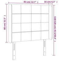 Testiera a LED Tortora 83x16x118/128 cm in Tessuto 3124026