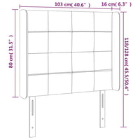 Testiera a LED Marrone Scuro 103x16x118/128 cm in Tessuto 3124041