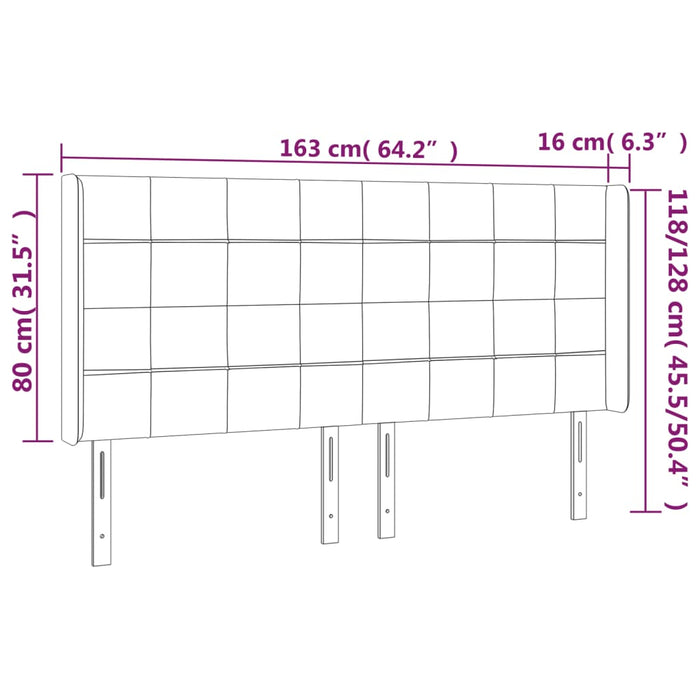 Testiera a LED Grigio Chiaro 163x16x118/128 cm in Tessuto cod mxl 50640