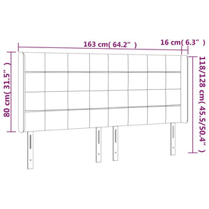 Testiera a LED Marrone Scuro 163x16x118/128 cm in Tessuto 3124057