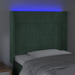 Testiera a LED Verde Scuro 103x16x118/128 cm in Velluto cod mxl 52819