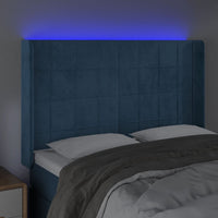 Testiera a LED Blu Scuro 147x16x118/128 cm in Velluto 3124100