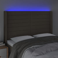 Testiera a LED Tortora 147x16x118/128 cm in Tessuto 3124190