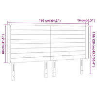 Testiera a LED GrigioScuro 163x16x118/128cm inTessuto 3124195