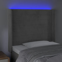 Testiera a LED Grigio Chiaro 103x16x118/128 cm in Velluto cod mxl 47411