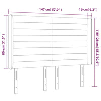 Testiera a LED rosa 147x16x118/128 cm in Velluto cod mxl 47885