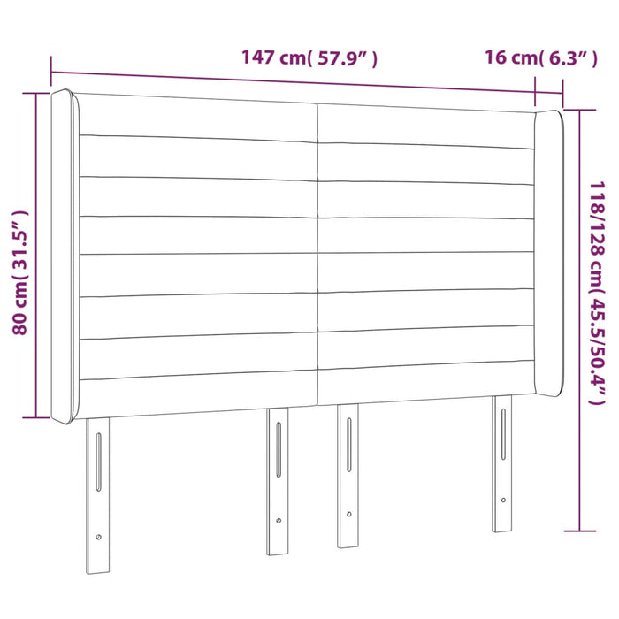 Testiera a LED rosa 147x16x118/128 cm in Velluto cod mxl 47885