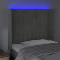 Testiera a LED Grigio Chiaro 103x16x118/128 cm in Velluto cod mxl 48858