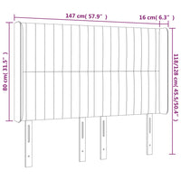 Testiera a LED Nera 147x16x118/128 cm in Velluto 3124336