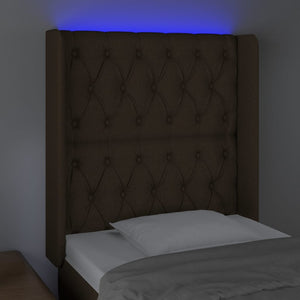 Testiera a LED Marrone Scuro 83x16x118/128 cm in Tessuto cod mxl 51130