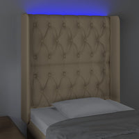 Testiera a LED Crema 83x16x118/128 cm in Tessuto