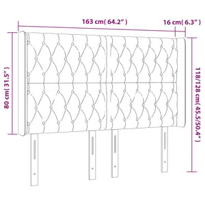 Testiera a LED GrigioScuro 163x16x118/128cm inTessuto cod mxl 51363