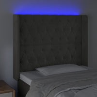 Testiera a LED Grigio Scuro 103x16x118/128cm in Velluto cod mxl 51432