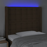 Testiera a LED Marrone Scuro 83x16x118/128 cm in Tessuto 3124459