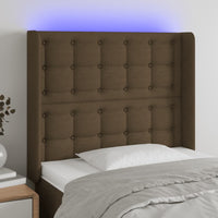 Testiera a LED Marrone Scuro 83x16x118/128 cm in Tessuto 3124459