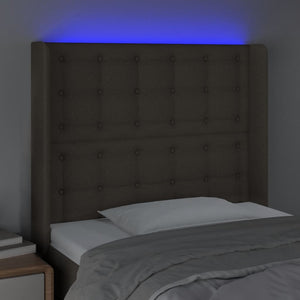 Testiera a LED tortora 93x16x118/128 cm in Tessuto 3124468