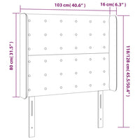 Testiera a LED Crema 103x16x118/128 cm in Tessuto 3124477