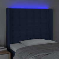 Testiera a LED Blu 103x16x118/128 cm in Tessuto 3124478