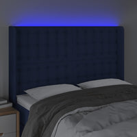 Testiera a LED Blu 147x16x118/128 cm in Tessuto 3124486