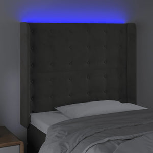 Testiera a LED Grigio Scuro 83x16x118/128 cm in Velluto cod mxl 53465