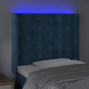 Testiera a LED Blu Scuro 93x16x118/128 cm in Velluto 3124522