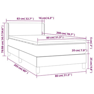 Giroletto a Molle con Materasso Nero 80x200 cm inTessuto cod mxl 46655