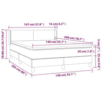 Giroletto a Molle con Materasso Grigio Chiaro 140x200cm Tessuto cod mxl 47235