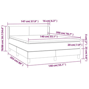 Giroletto a Molle con Materasso Grigio Chiaro 140x200cm Tessuto cod mxl 47235