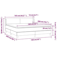 Giroletto a Molle con Materasso Marrone Scuro 160x200cm Tessuto 3129564