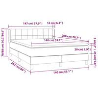 Giroletto a Molle con Materasso Nero 140x200 cm in Tessuto cod mxl 33727