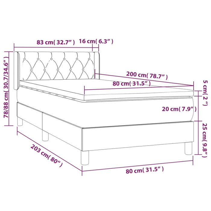 Giroletto a Molle con Materasso Blu 80x200 cm inTessuto 3129911